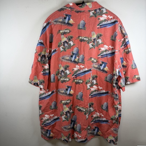 Fairplay Adult XL Red Button Up Short Sleeve Shirt Travel Steamboat Hollywood - Picture 9 of 12